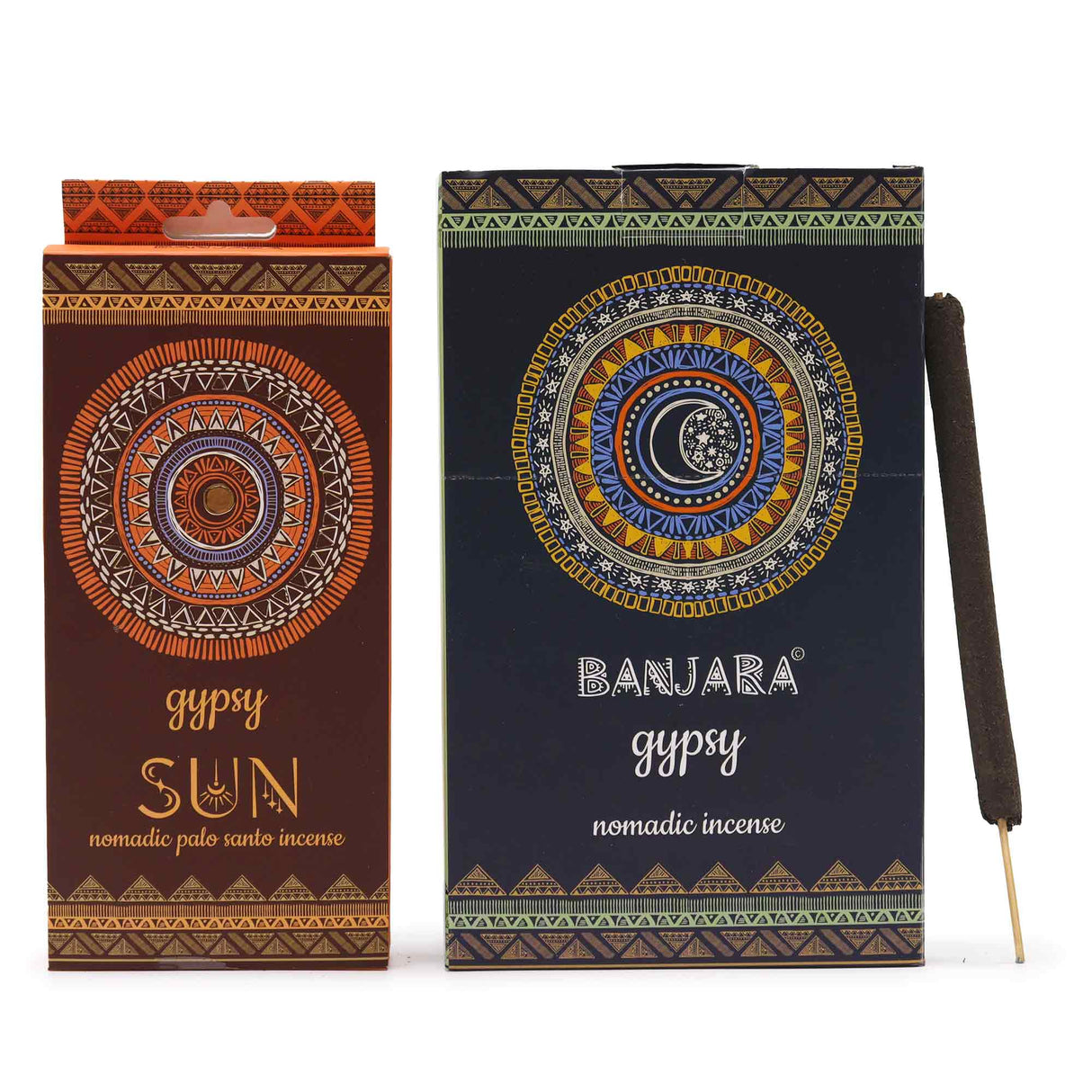 Banjara Gypsy Nomadic Incense - Palo Santo & Moon Motif Aromatic Sticks with Sun Design - SHAMTAM.COM