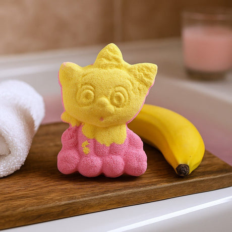 Bath Bomb Foaming Cat Shaped Banana Scented 80g - SHAMTAM.COM