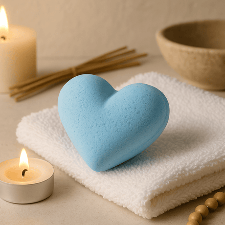 Bath Bomb Heart - Shaped Baby Powder Scented 70g - SHAMTAM.COM