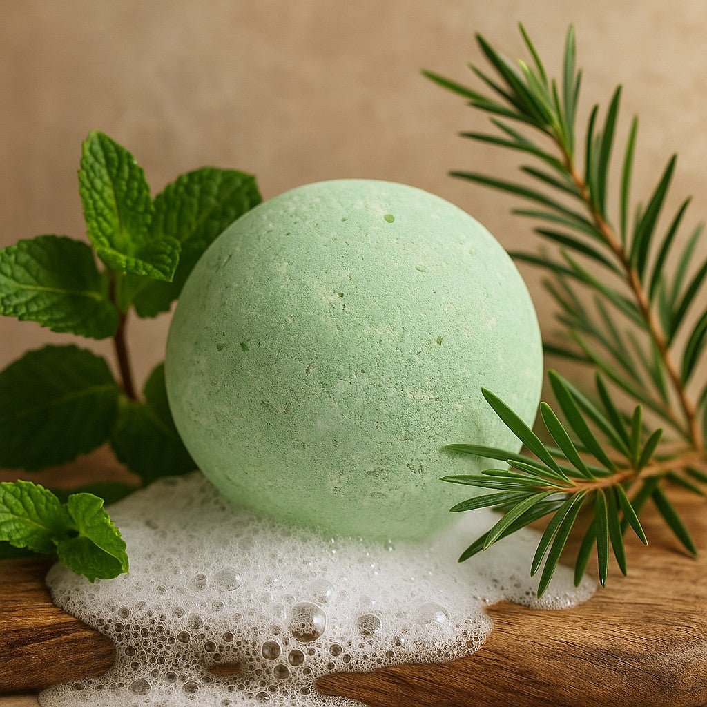Bath Bomb, Peppermint Tea Tree Shea Butter 180g - SHAMTAM.COM