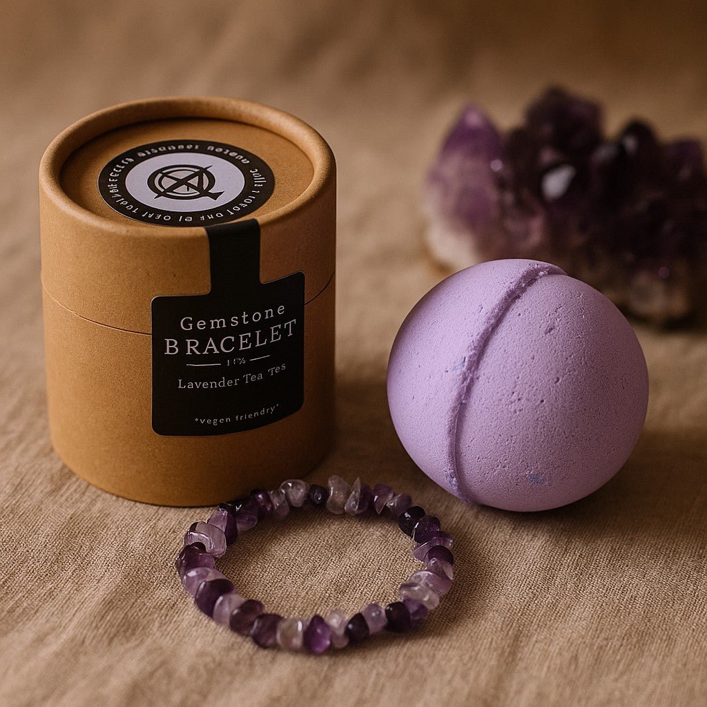 Bath Bomb With Amethyst Bracelet, Lavender Tea Tree - SHAMTAM.COM
