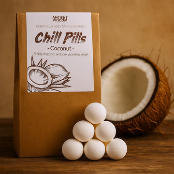 Set cadou bombe de baie Chill Pills, cocos 350g