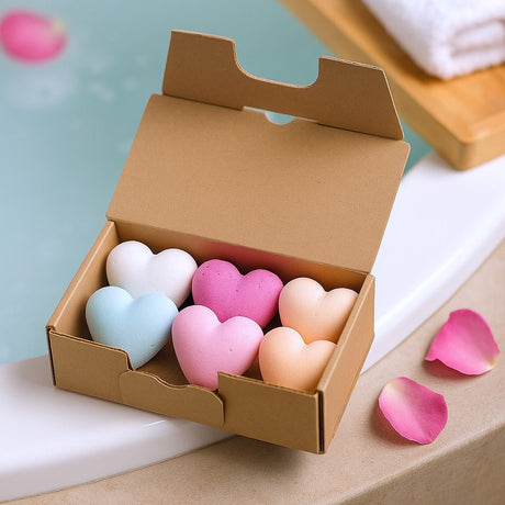 Bath Bombs Heart Shaped Set of 6 70g - SHAMTAM.COM