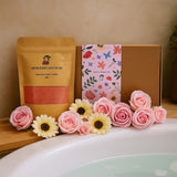 Bath Salt and 16 Soap Flowers Set, Passion - SHAMTAM.COM