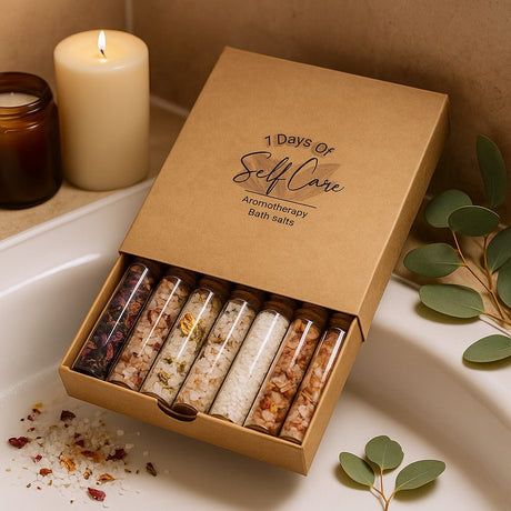 Bath Salts Gift Set, 7 Vials - SHAMTAM.COM