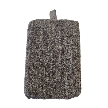 Bath Sponge, Exfoliating Bamboo and Linen Charcoal Gray - SHAMTAM.COM