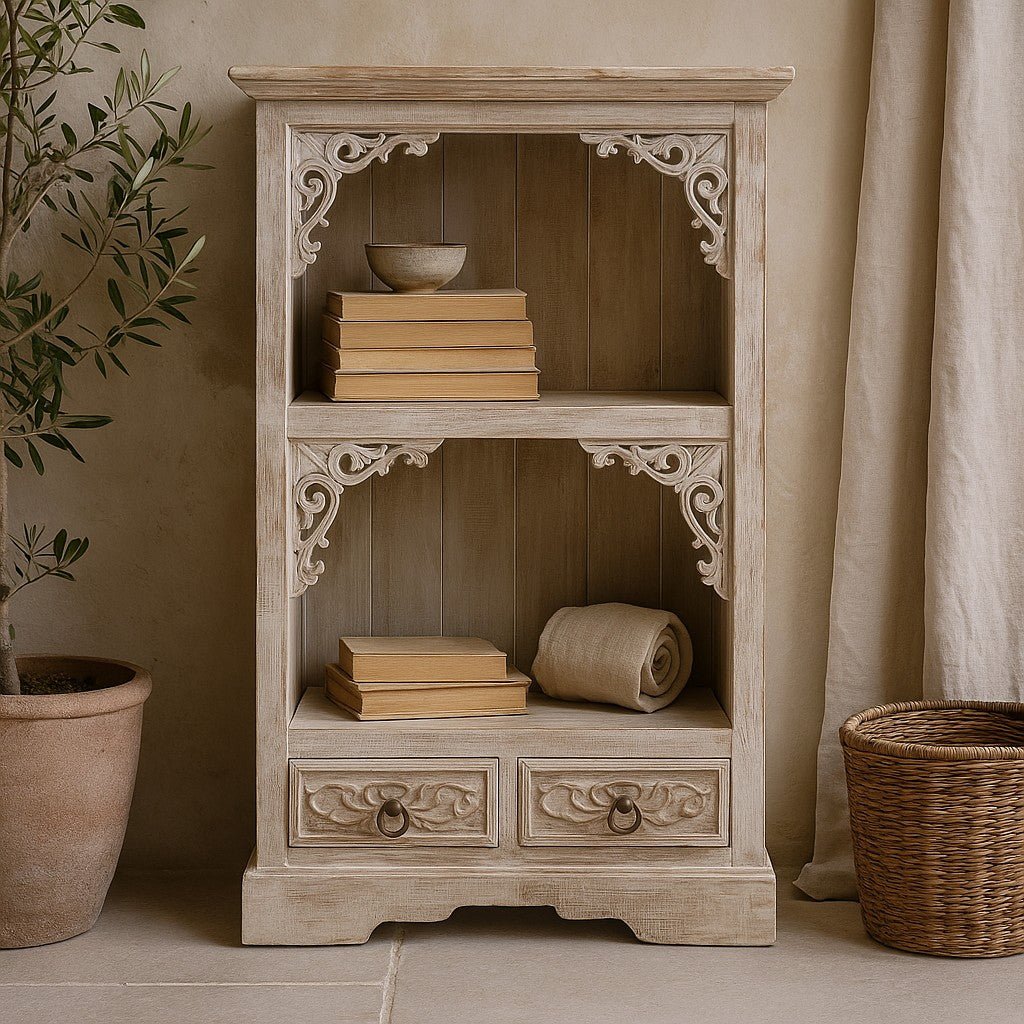 Bathroom Vanity Whitewashed Albasia Wood 66.7cm Wide - SHAMTAM.COM