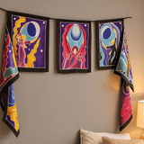 Batik Wall Flags Moon Goddess Set Of 7 - SHAMTAM.COM