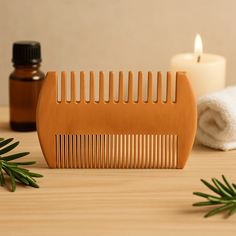 Beard Comb Double - Sided Wooden - SHAMTAM.COM