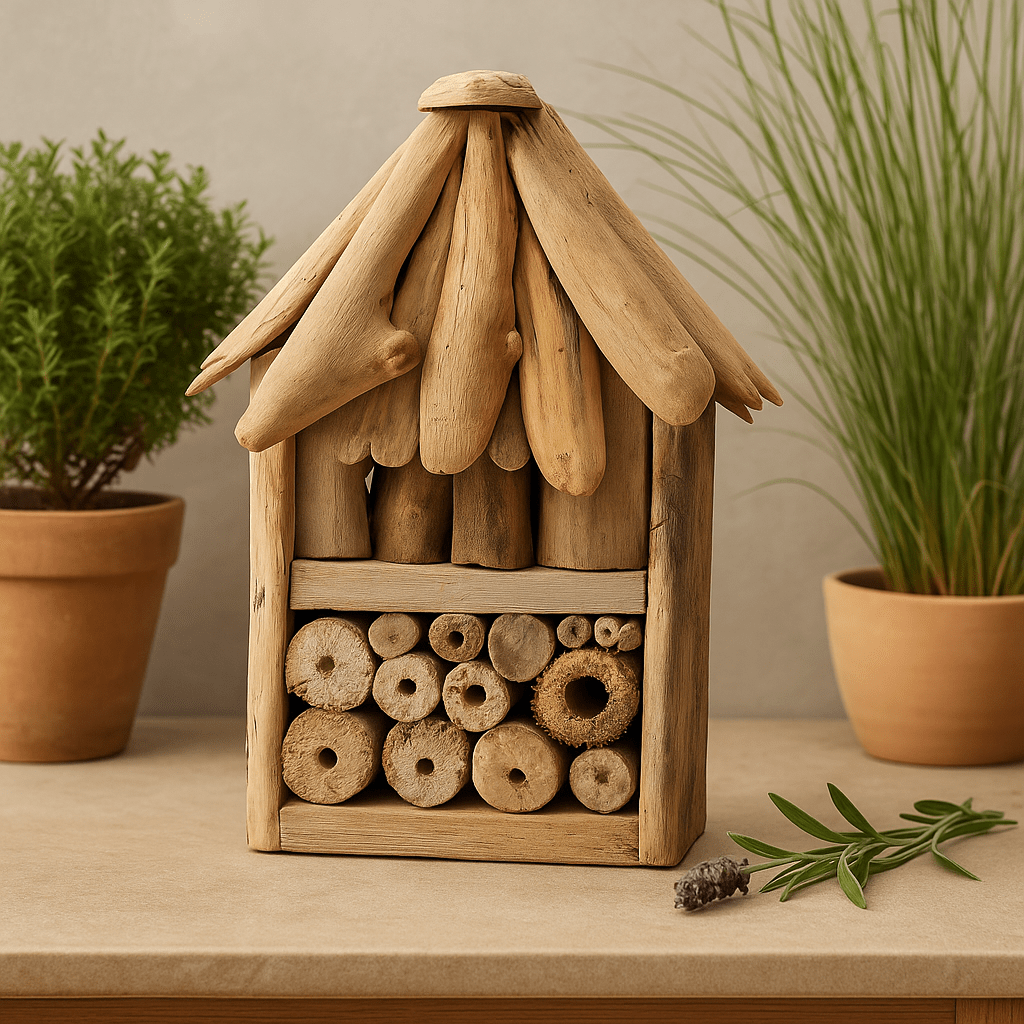 Bee and Insect Hotel Double Box Driftwood - SHAMTAM.COM
