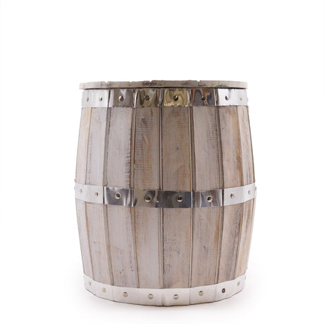 Beer Barrel Stool - Whitewash - SHAMTAM.COM