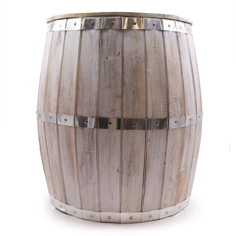 Beer Barrel Table - Whitewash - SHAMTAM.COM