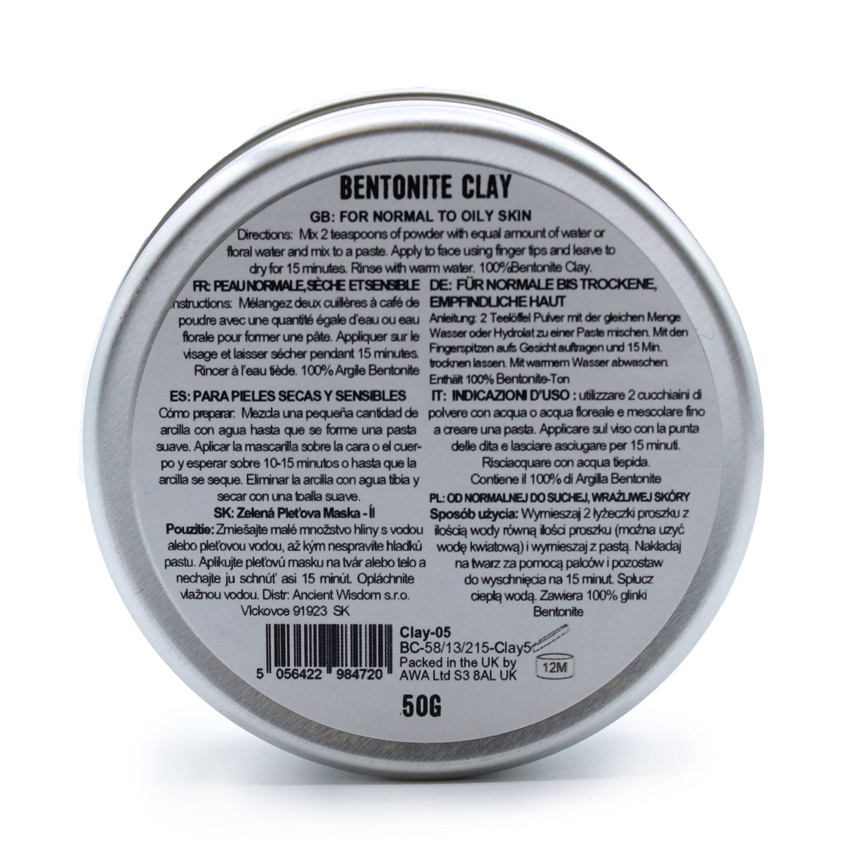 Bentonite Clay Mask 50g - SHAMTAM.COM