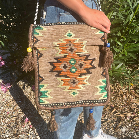 Boho Bag Messenger Biege Kilim - SHAMTAM.COM