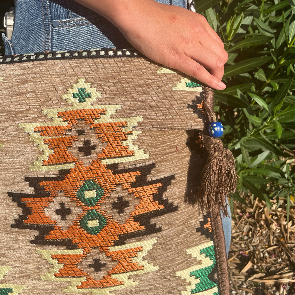 Boho Bag Messenger Biege Kilim - SHAMTAM.COM