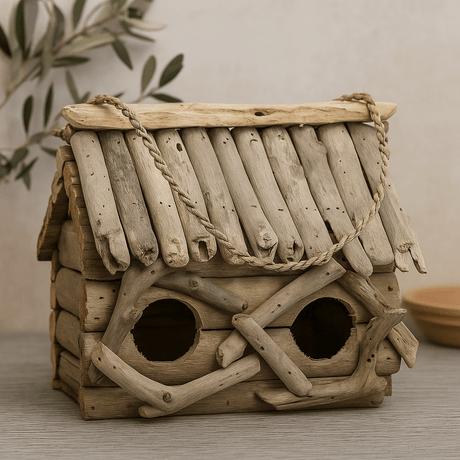 Birdhouse Driftwood Double - SHAMTAM.COM