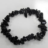 Black Agate Bracelet Stretch Chip Stone - SHAMTAM.COM