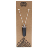 Black Agate Pendant Crystal Gemstone Flat Pencil - SHAMTAM.COM