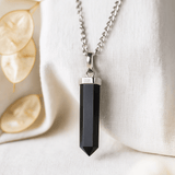 Black Agate Gemstone Point Pendant - SHAMTAM.COM