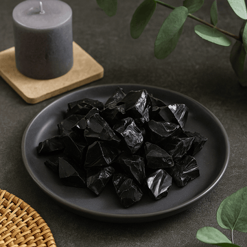 Svart agat råkrystaller 500g
