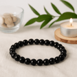 Black Agate Stretch Bracelet 8mm Beads - SHAMTAM.COM
