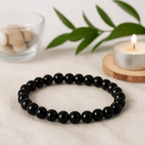Black Agate Stretch Bracelet 8mm Beads - SHAMTAM.COM