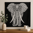 Black - and - White Cotton Double Bedspread Wall Hanging Elephant - SHAMTAM.COM