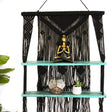 Black Macrame Hanging Shelves - Turquoise - SHAMTAM.COM