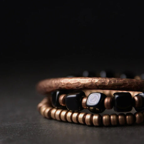 Black Obsidian Copper Bracelet - SHAMTAM