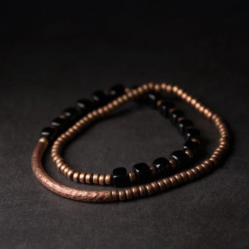 Black Obsidian Copper Bracelet - SHAMTAM