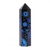 Black Obsidian Crystal - Mystic Story - Midnight Blue Point - SHAMTAM.COM