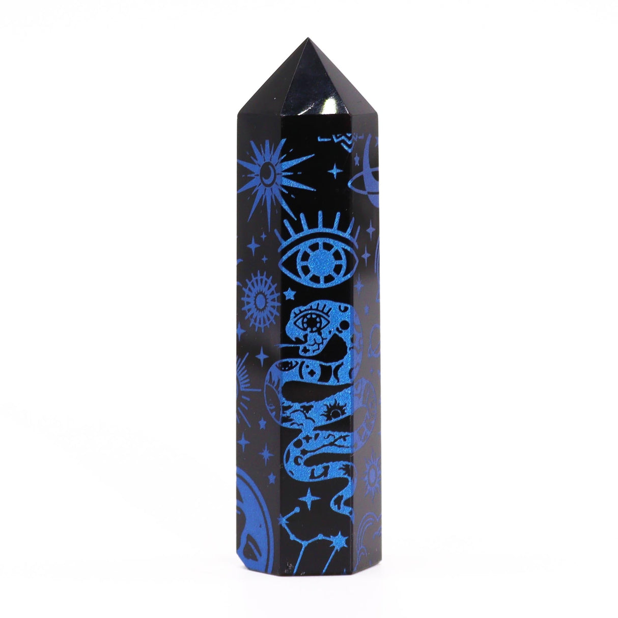 Black Obsidian Crystal - Mystic Story - Midnight Blue Point - SHAMTAM.COM