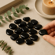 Black Obsidian Tumbled Stones, 24 Pieces - SHAMTAM.COM
