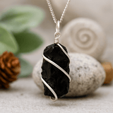 Black Onyx Raw Pendant Necklace - SHAMTAM.COM