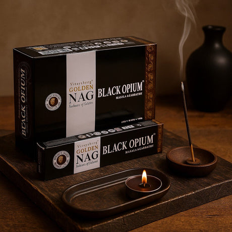 Black Opium Incense Sticks 15g - Golden Nag - SHAMTAM.COM