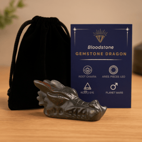Bloodstone Dragon Head Carving 60x30x35mm - SHAMTAM.COM