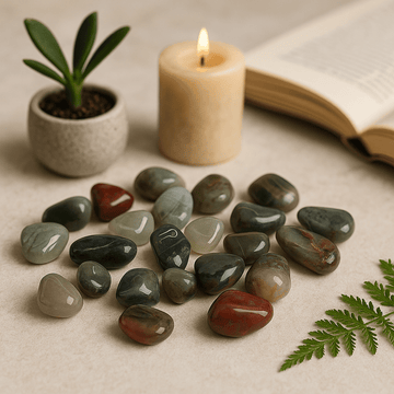 Bloodstone Tumbled Stones 24 Piece Set African Sephtonite