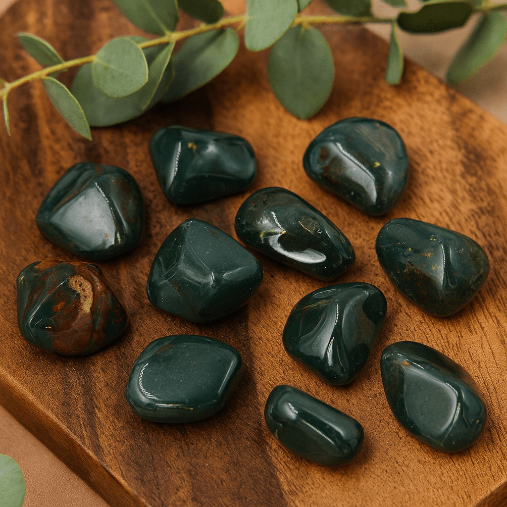 Bloodstone Tumbled Stones, 24 Pieces - SHAMTAM.COM