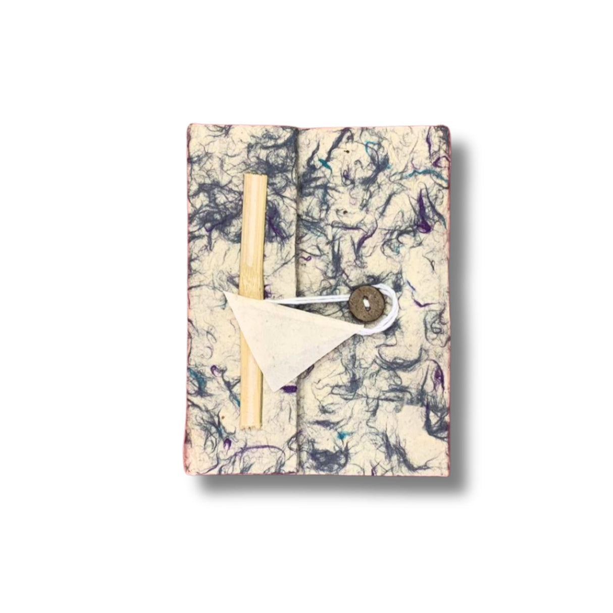 Blue Cotton Lokta Paper Notebook 15x12cm 45 Leaves - SHAMTAM.COM