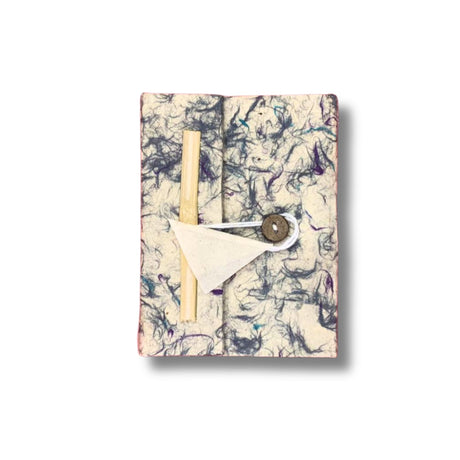 Blue Cotton Lokta Paper Notebook 15x12cm 45 Leaves - SHAMTAM.COM