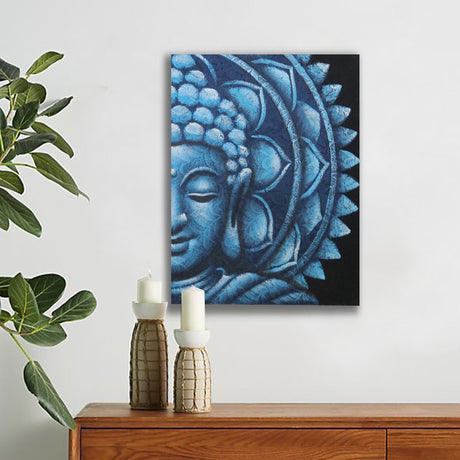 Blue Half Buddha Mandala 60x80cm - SHAMTAM.COM