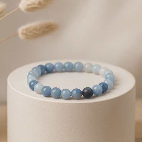 Blue Lace Agate Gemstone Bracelet - SHAMTAM.COM