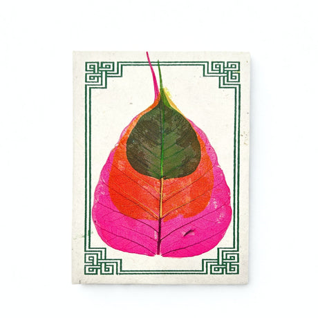 Bodhi Leaf Lokta Paper Notebook Handmade Nepal 15×12cm - SHAMTAM.COM