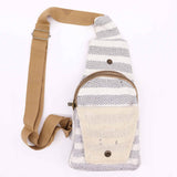 Body Cross Bag Natural Cotton - Grey & White - SHAMTAM.COM