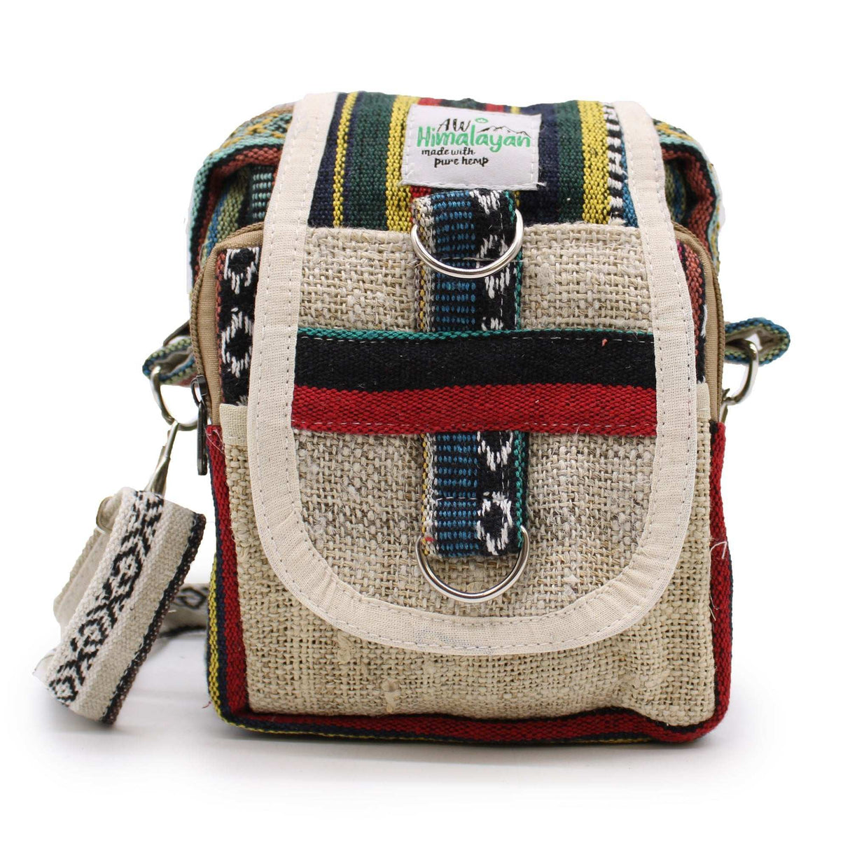 Hemp Bag - Body - Cross Natural Hemp & Jhari Travel Bag - SHAMTAM.COM