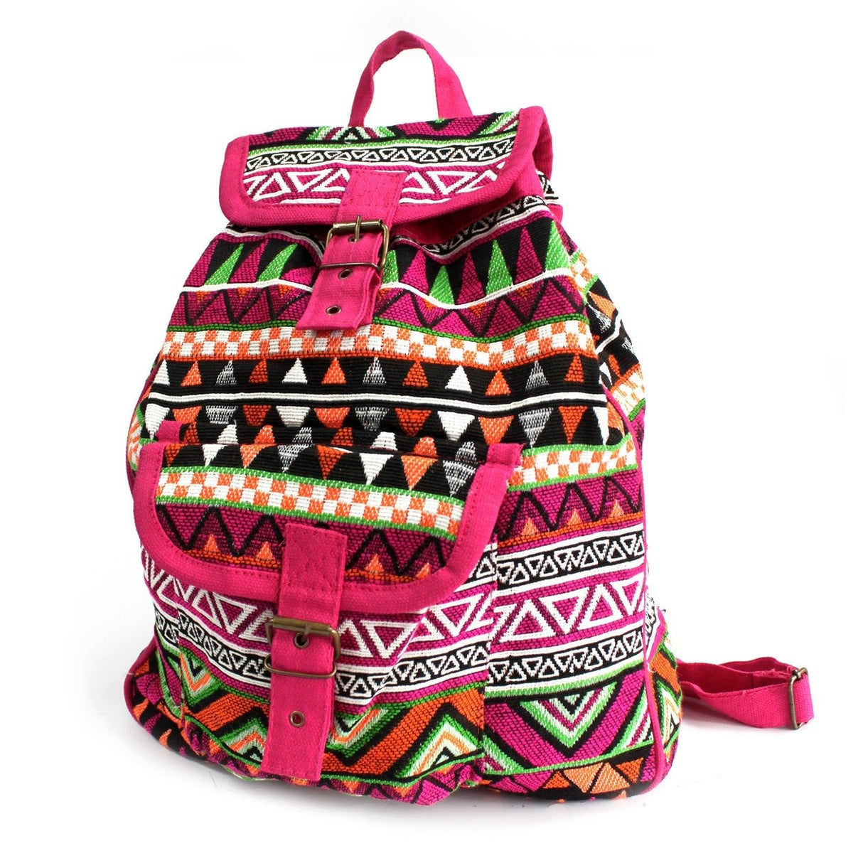 Boho Backpack Jacquard Bag - Pink - SHAMTAM.COM