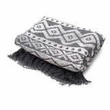 Boho Throw - 125x150cm - Grey Geometric - SHAMTAM.COM