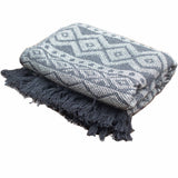 Boho Throw - 125x150cm - Grey Geometric - SHAMTAM.COM