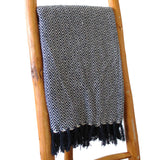 Boho Throw - 125x150cm - Navy Zigzag - SHAMTAM.COM