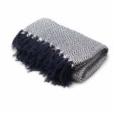 Boho Throw - 125x150cm - Navy Zigzag - SHAMTAM.COM